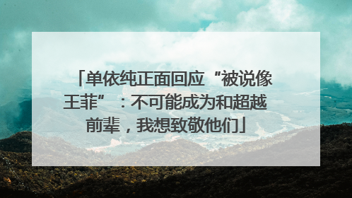 单依纯正面回应“被说像王菲”：不可能成为和超越前辈，我想致敬他们