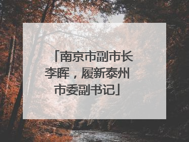 南京市副市长李晖，履新泰州市委副书记