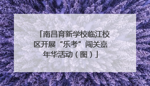 南昌育新学校临江校区开展“乐考”闯关嘉年华活动（图）