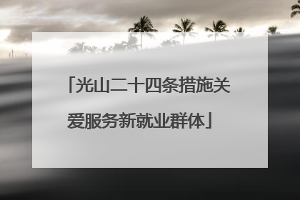 光山二十四条措施关爱服务新就业群体