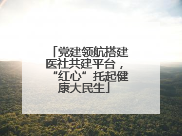 党建领航搭建医社共建平台，“红心”托起健康大民生