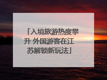 入境旅游热度攀升 外国游客在江苏解锁新玩法