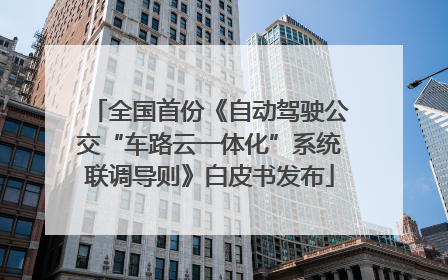 全国首份《自动驾驶公交“车路云一体化”系统联调导则》白皮书发布