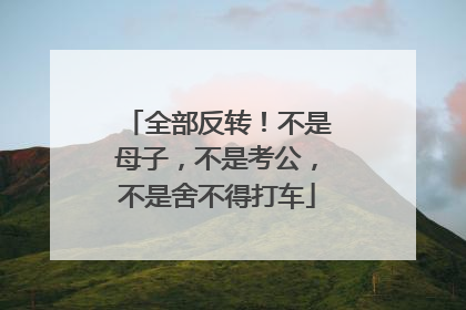 全部反转！不是母子，不是考公，不是舍不得打车