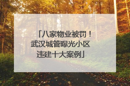 八家物业被罚！武汉城管曝光小区违建十大案例