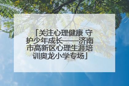 关注心理健康 守护少年成长——济南市高新区心理生涯培训奥龙小学专场