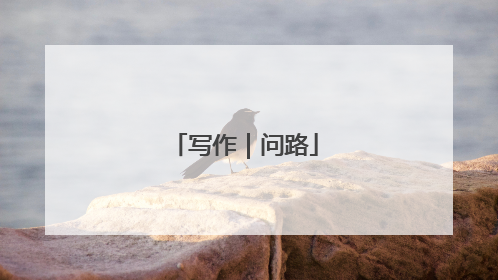 写作｜问路