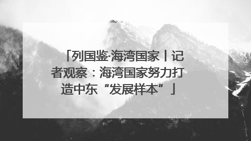 列国鉴·海湾国家丨记者观察：海湾国家努力打造中东“发展样本”
