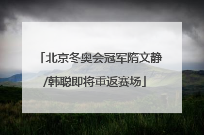 北京冬奥会冠军隋文静/韩聪即将重返赛场