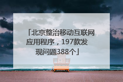 北京整治移动互联网应用程序，197款发现问题388个