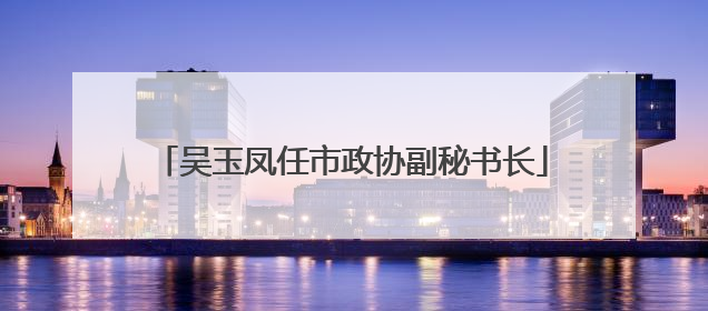 吴玉凤任市政协副秘书长