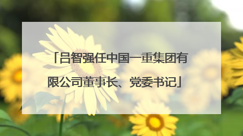 吕智强任中国一重集团有限公司董事长、党委书记