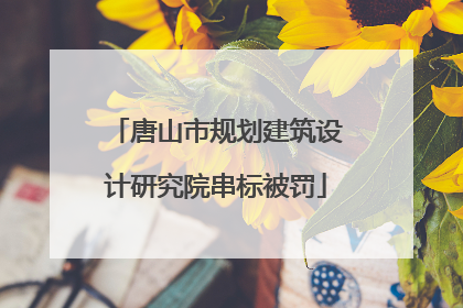 唐山市规划建筑设计研究院串标被罚