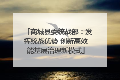 商城县委统战部：发挥统战优势 创新高效能基层治理新模式
