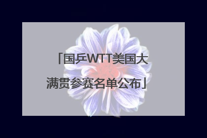国乒WTT美国大满贯参赛名单公布