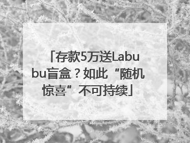 存款5万送Labubu盲盒？如此“随机惊喜”不可持续