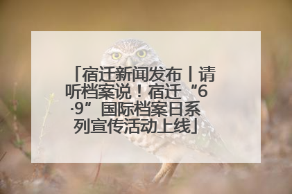 宿迁新闻发布丨请听档案说！宿迁“6·9”国际档案日系列宣传活动上线