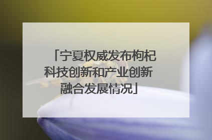 宁夏权威发布枸杞科技创新和产业创新融合发展情况