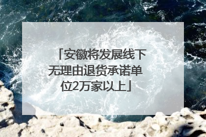 安徽将发展线下无理由退货承诺单位2万家以上