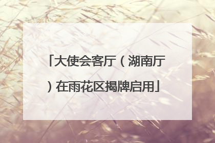 大使会客厅（湖南厅）在雨花区揭牌启用