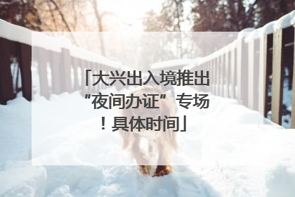 大兴出入境推出“夜间办证”专场！具体时间
