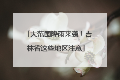 大范围降雨来袭！吉林省这些地区注意