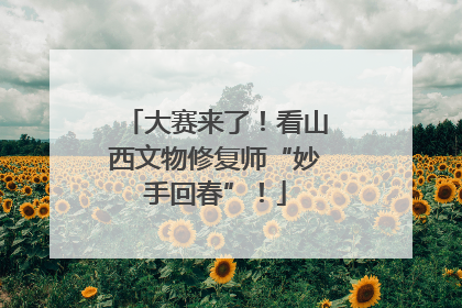 大赛来了！看山西文物修复师“妙手回春”！