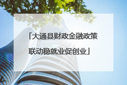 大通县财政金融政策联动稳就业促创业