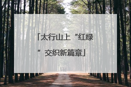 太行山上“红绿”交织新篇章