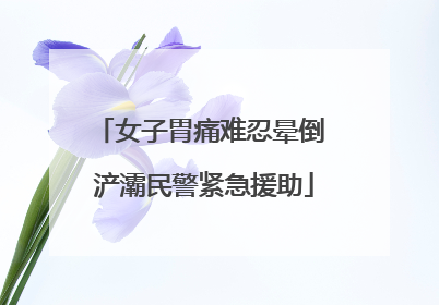 女子胃痛难忍晕倒 浐灞民警紧急援助