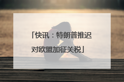快讯：特朗普推迟对欧盟加征关税