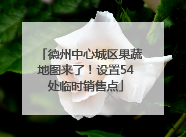 德州中心城区果蔬地图来了！设置54处临时销售点