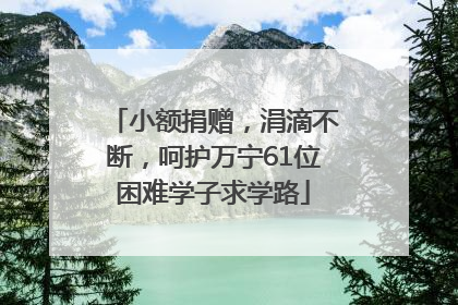 小额捐赠，涓滴不断，呵护万宁61位困难学子求学路