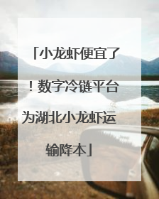 小龙虾便宜了！数字冷链平台为湖北小龙虾运输降本