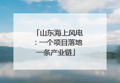 山东海上风电：一个项目落地一条产业链