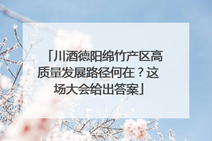 川酒德阳绵竹产区高质量发展路径何在？这场大会给出答案