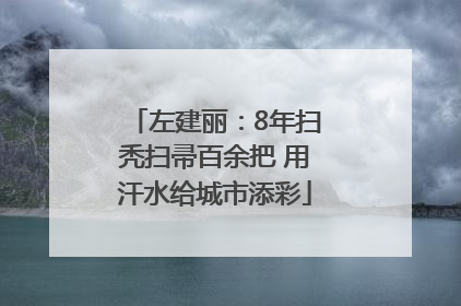 左建丽：8年扫秃扫帚百余把 用汗水给城市添彩
