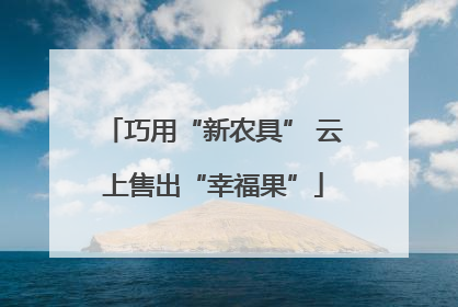 巧用“新农具” 云上售出“幸福果”