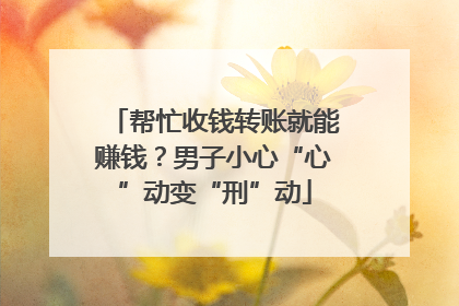 帮忙收钱转账就能赚钱？男子小心“心”动变“刑”动