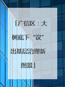 广信区：大树底下“议”出基层治理新图景