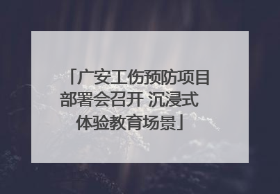广安工伤预防项目部署会召开 沉浸式体验教育场景