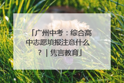 广州中考：综合高中志愿填报注意什么？｜隽言教育