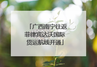 广西南宁往返菲律宾达沃国际货运航线开通