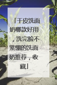 干皮洗面奶哪款好用，洗完脸不紧绷的洗面奶推荐，收藏