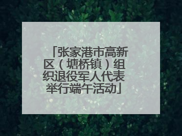 张家港市高新区（塘桥镇）组织退役军人代表举行端午活动