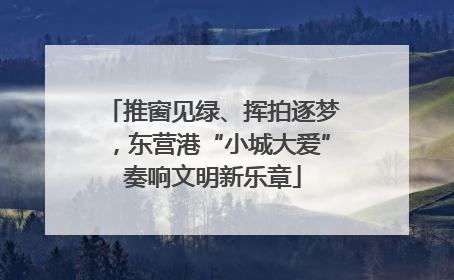 推窗见绿、挥拍逐梦，东营港“小城大爱”奏响文明新乐章