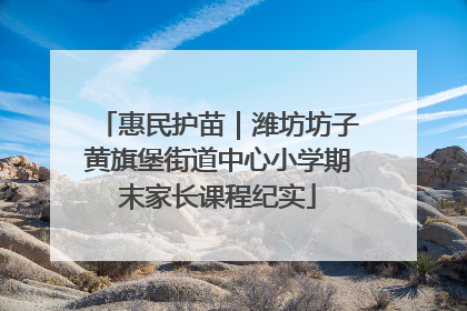惠民护苗｜潍坊坊子黄旗堡街道中心小学期末家长课程纪实