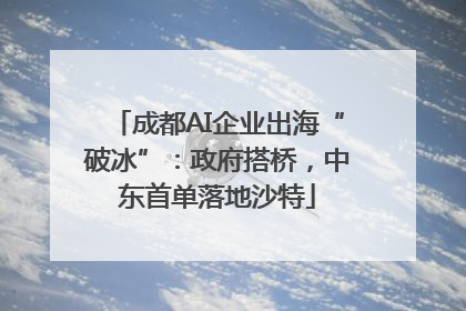 成都AI企业出海“破冰”：政府搭桥，中东首单落地沙特