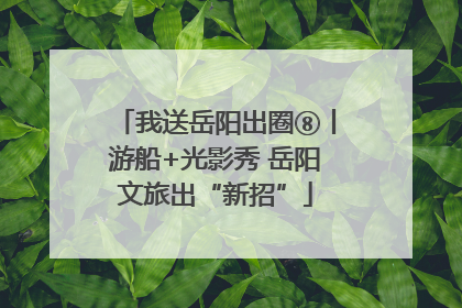 我送岳阳出圈⑧丨游船+光影秀 岳阳文旅出“新招”