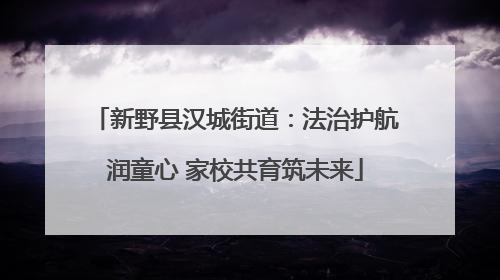 新野县汉城街道：法治护航润童心 家校共育筑未来